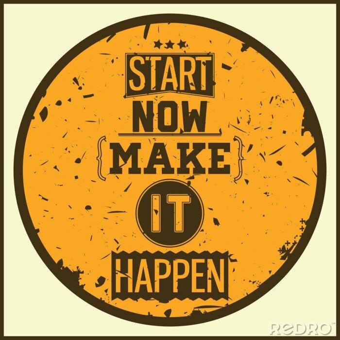 Sticker Grunge stijl illustratie met letters