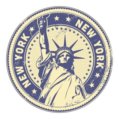 Sticker grungy New York stempel (textures verwijderbaar)