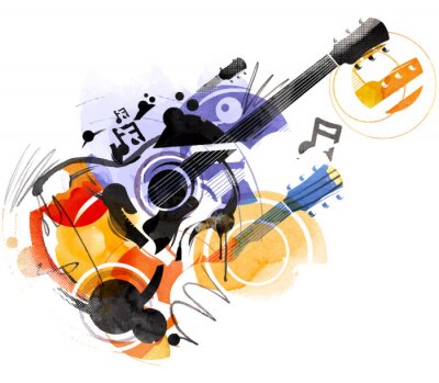 Sticker Guitar Sketch