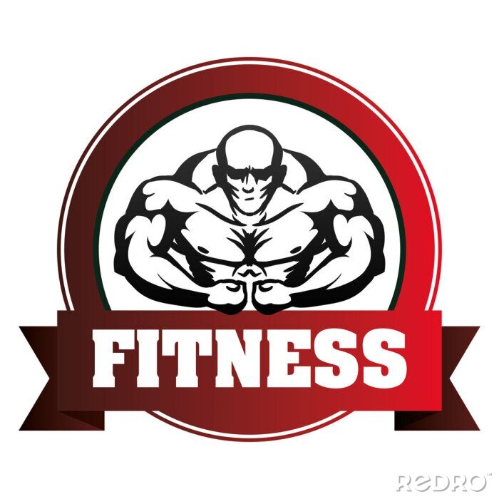 Sticker Gym en fitness iconen ontwerp