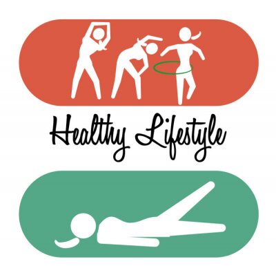 Sticker Gym en fitness iconen ontwerp