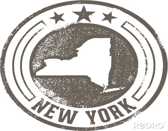 Sticker Hand getekend ontwerp van de staat New York