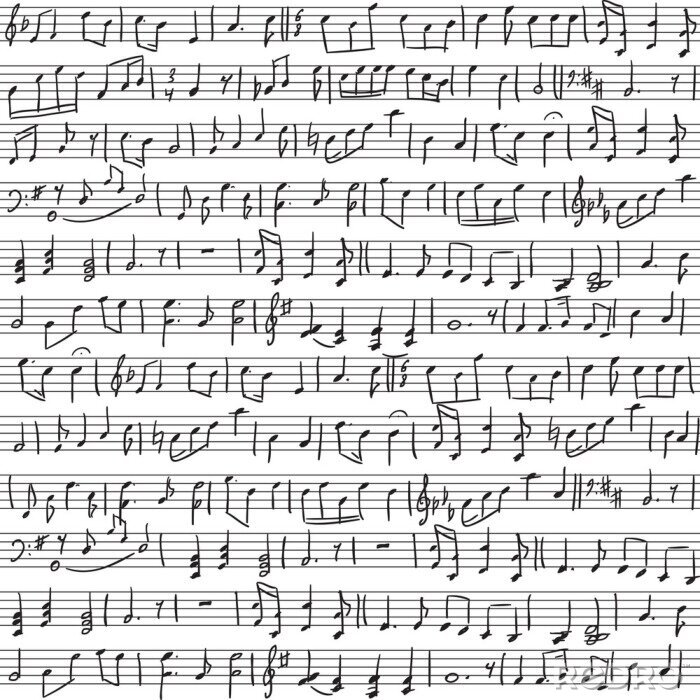 Sticker handgeschreven muzieknoten