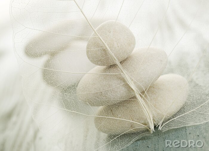 Sticker Harmonieuze witte samenstelling van stenen