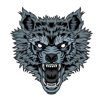 Sticker Head of a growling wolf.