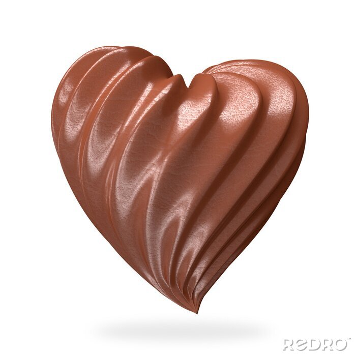Sticker heart shaped chocolate cream, isolated