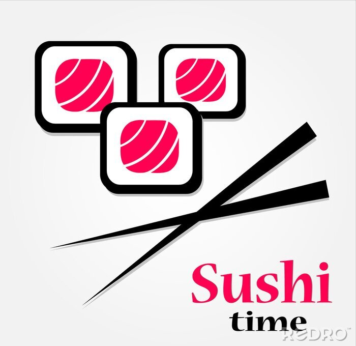 Sticker heerlijke verse sushi logo