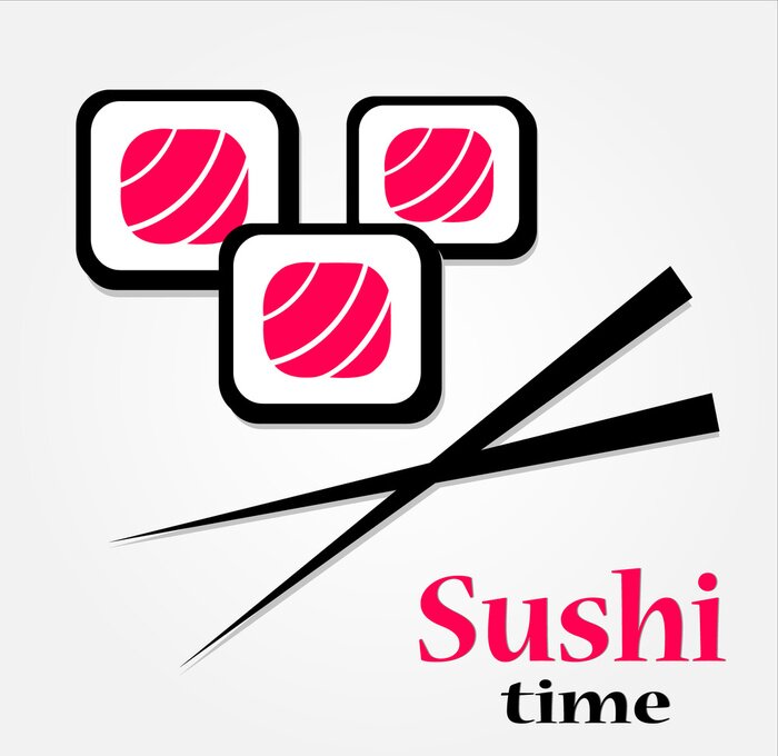 Sticker heerlijke verse sushi logo