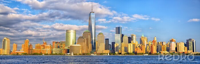 Sticker Heldere skyline van Manhattan