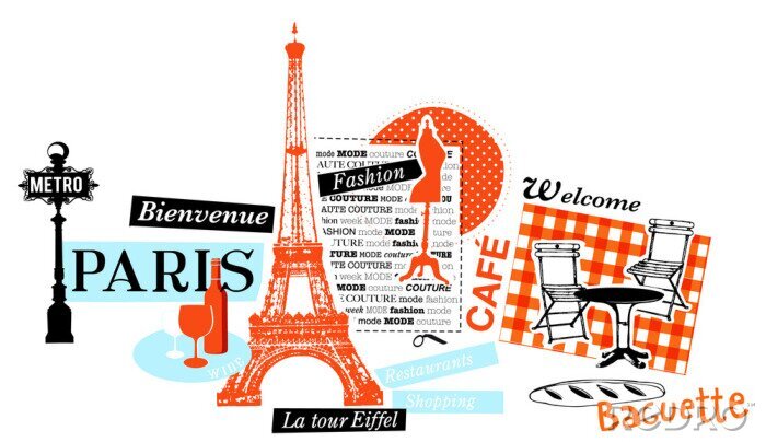 Sticker Herinneringen aan Parijs