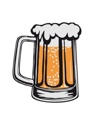 Sticker Het drinken van bier dorst handvat booze