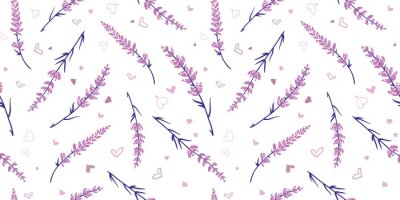 Het lichtpaarse ontwerp van het lavendel herhaal patroon. Geweldig voor de lente moderne stof, behang, achtergronden, uitnodigingen, verpakking ontwerpprojecten. Ontwerp van het oppervlaktepatroon.