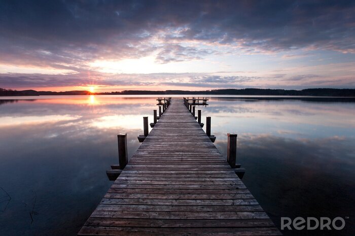 Sticker Het meer in de schemering