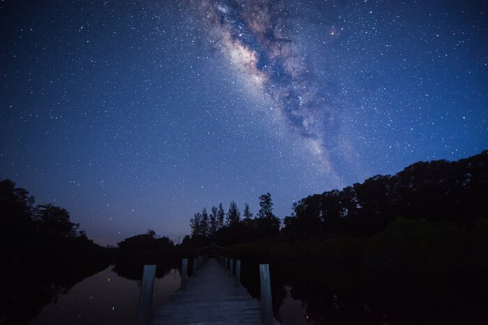 Sticker Het Melkwegstelsel gezien vanaf de pier
