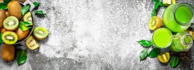 Sticker Het verse sap van kiwi.