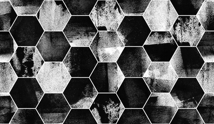 Sticker Hexagons in monochromatische kleuren