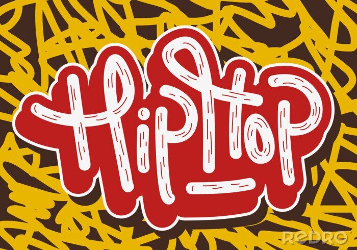 Sticker Hip Hop Tag Graffiti stijl label belettering. Vector afbeelding.