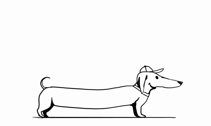 Sticker Hond van de tekkel