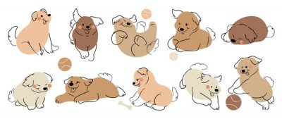 Sticker Honden die met een bal spelen