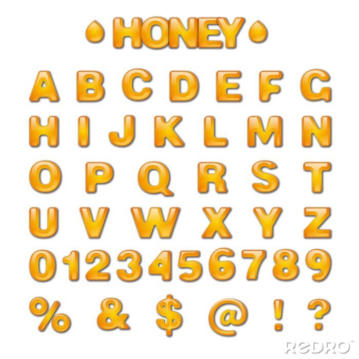 Sticker Honing alfabet en cijfers