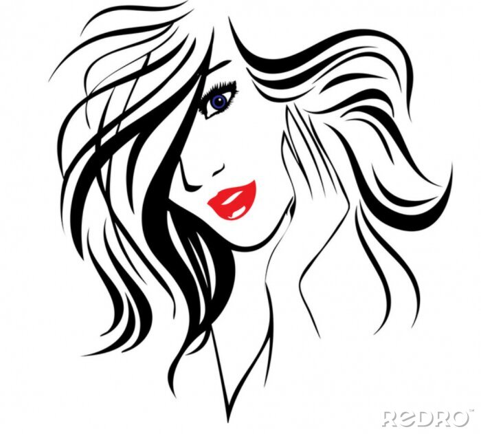 Sticker Hoofd van een vrouw