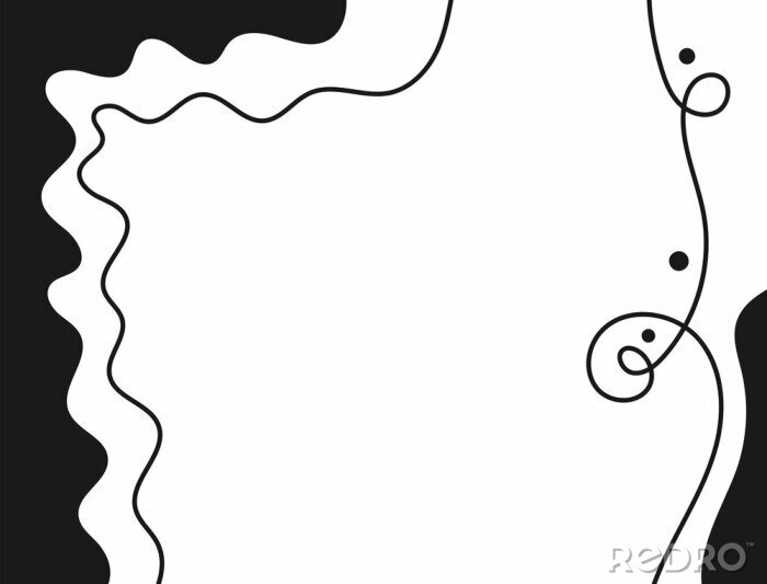 Sticker Horizontal black and white background drawn by hand. Modern abstract flat template. Simple vector illustration.