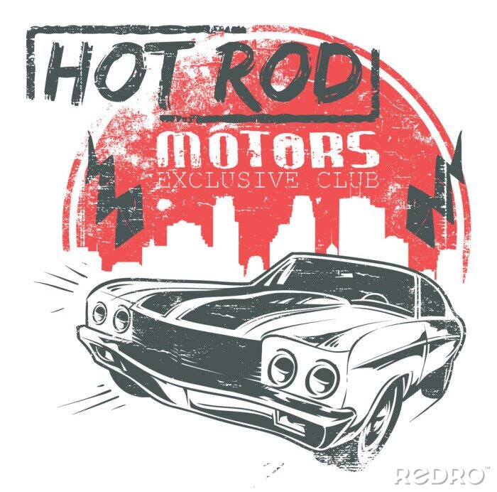 Sticker Hot rod motoren