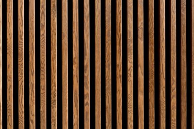 Sticker Houten latten op zwarte achtergrond