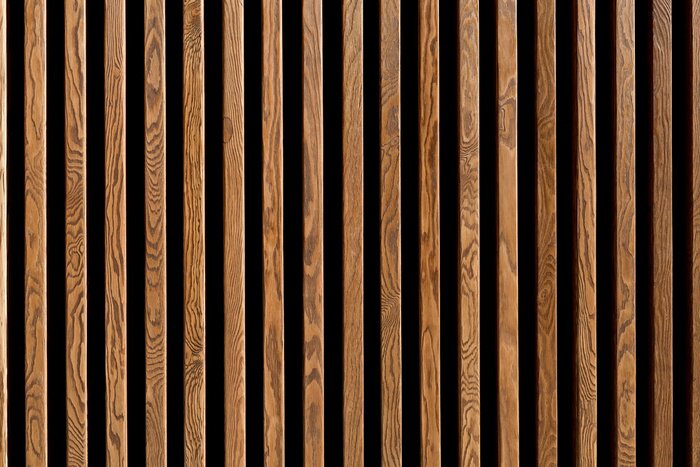 Sticker Houten latten op zwarte achtergrond