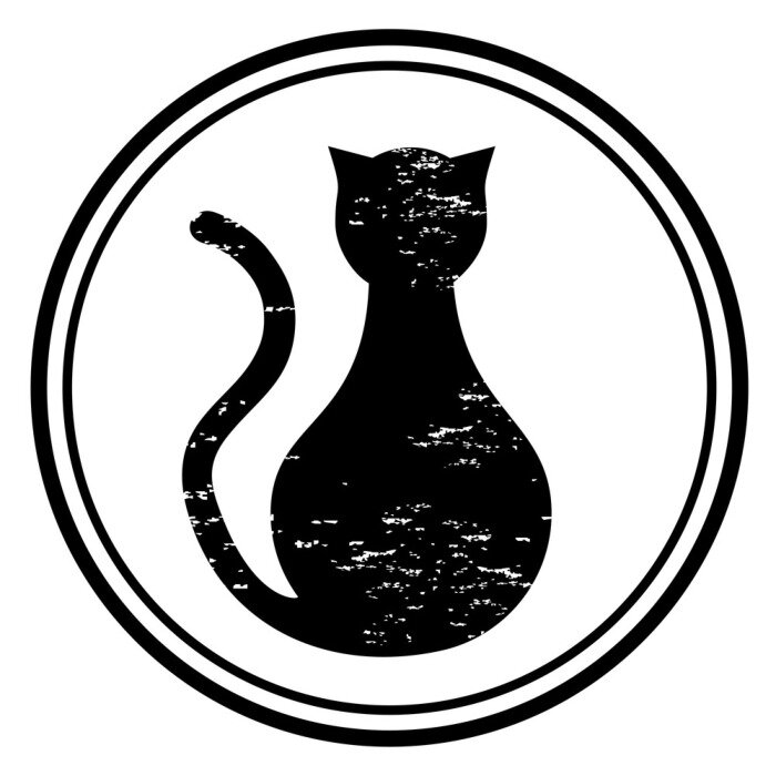 Sticker Icono de Gato negro