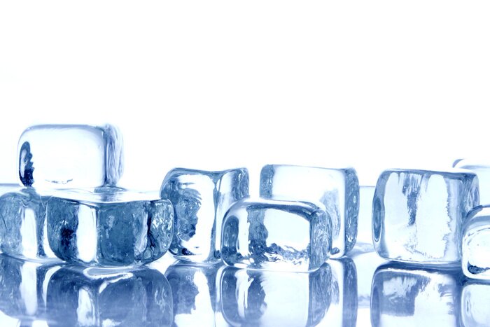 Sticker IJsblokjes in blauwe koele kleuren