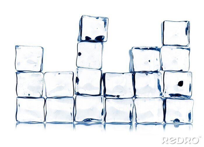 Sticker Ijsblokjes op een witte achtergrond