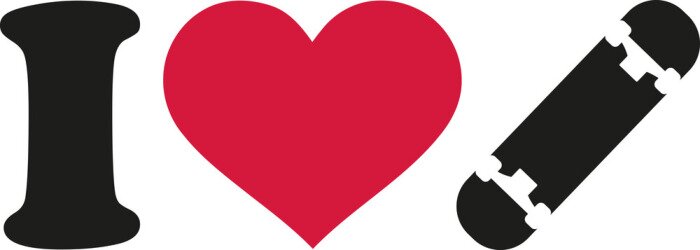 Sticker Ik hou van mijn skateboard icon