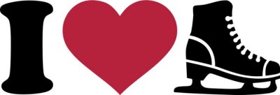 Sticker Ik houd van Kunstschaatsen