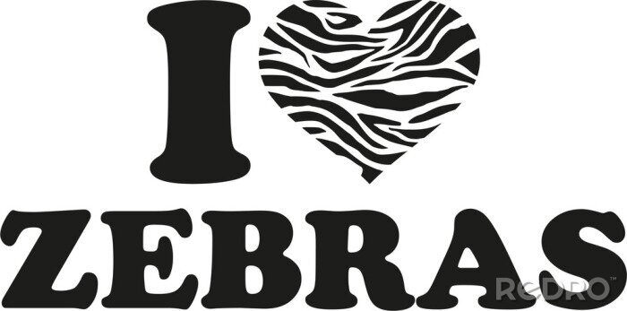 Sticker Ik houd van zebras