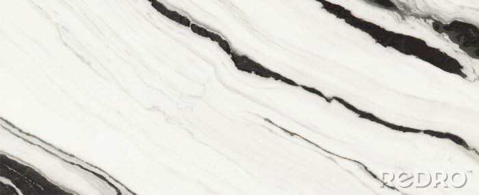 Sticker Illusie van effen zwart-wit marmer