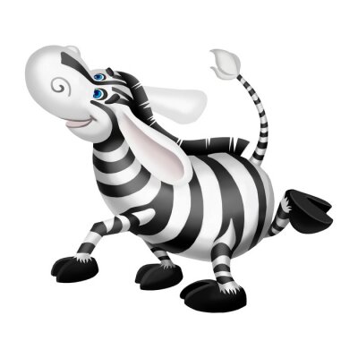 Sticker Illustratie: Elements Set: Dancing Zebra. Fantastische realistische stijl Cartoon Life