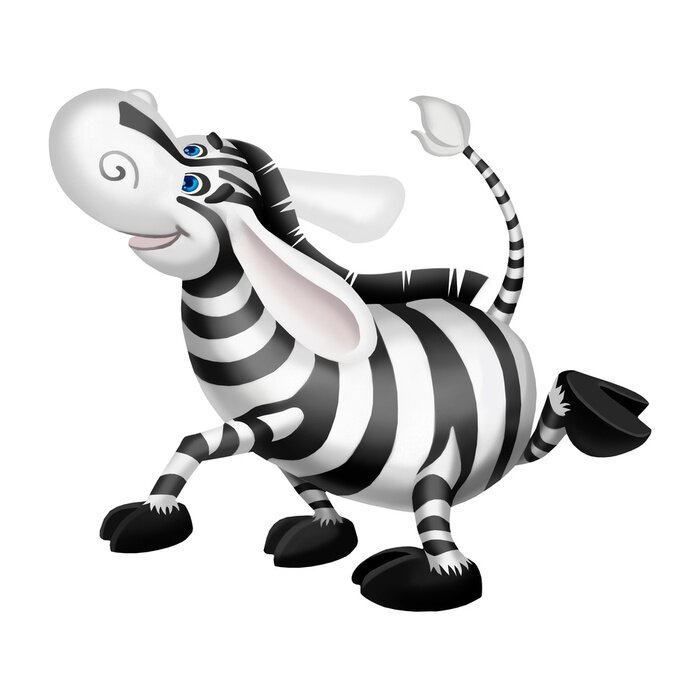Sticker Illustratie: Elements Set: Dancing Zebra. Fantastische realistische stijl Cartoon Life