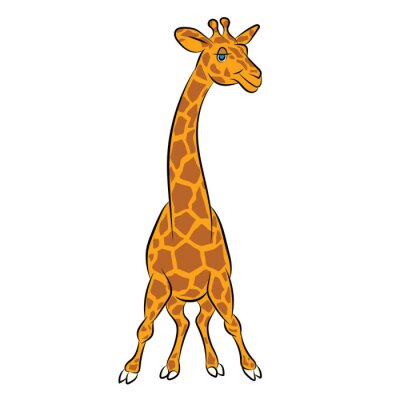 Illustratie van een leuke animatie giraf voor het boek van de kinderen