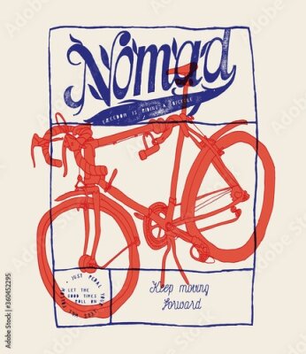 Sticker Illustratie van een rode fiets