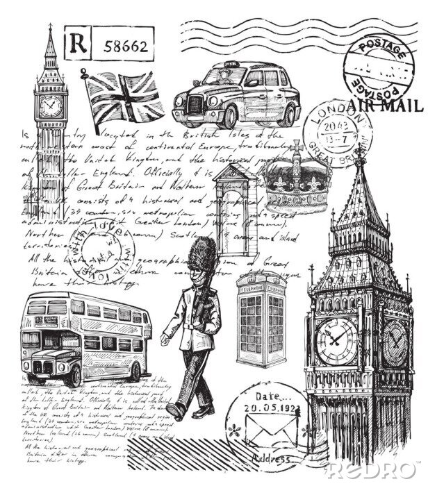 Sticker illustratie van Groot-Brittannië