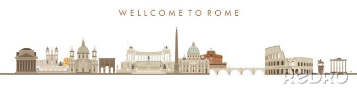 Sticker Illustration of an city background, rome