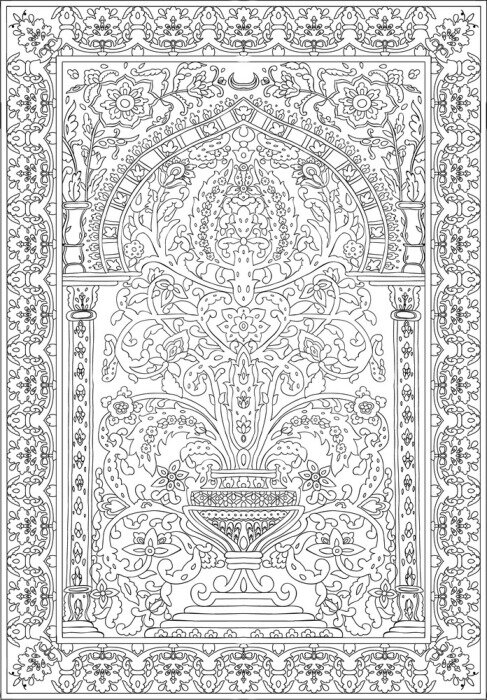 Sticker Ingewikkelde afbeeldingen in de Arabische stijl