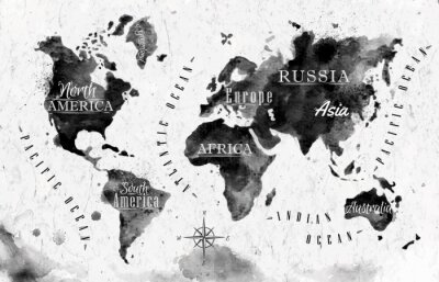 Inkt wereldkaart