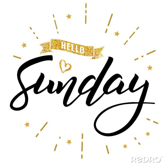 Sticker Inscriptie hallo zondag