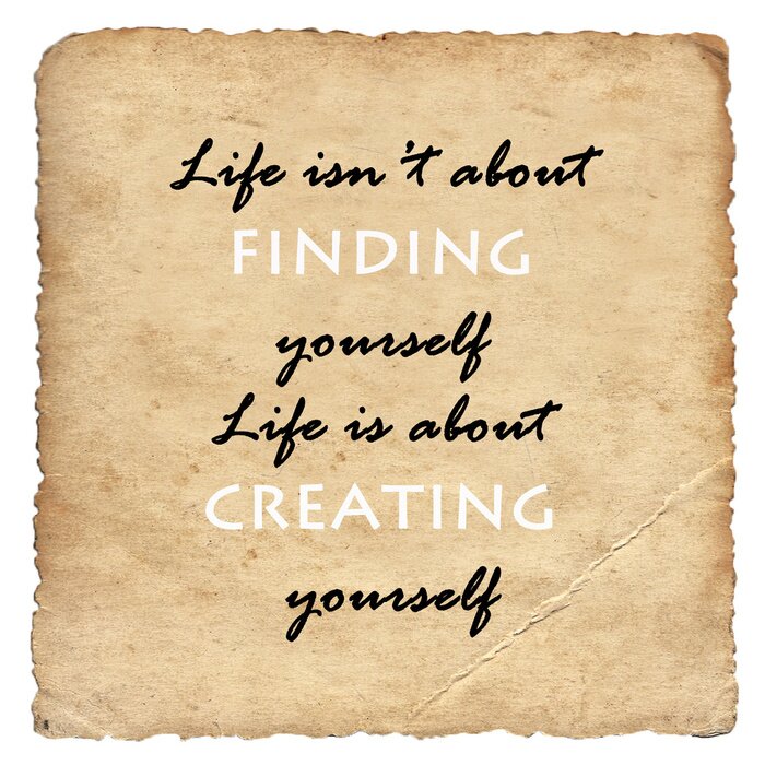 Sticker Inspirerend motiverende citaat op oud papier achtergrond