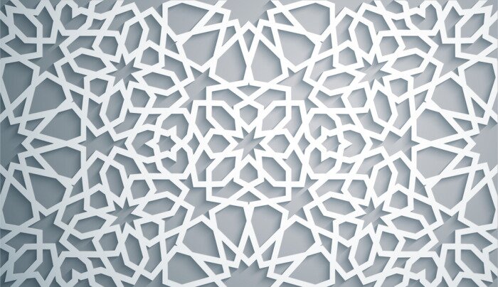 Sticker Islamitische ornamentvector, Perzische motiff. Witte achtergrond . Lichte 3d ramadan islamitische ronde patroonelementen. Geometrische cirkel sier sier Arabisch symbool vector. Witte achtergrond .