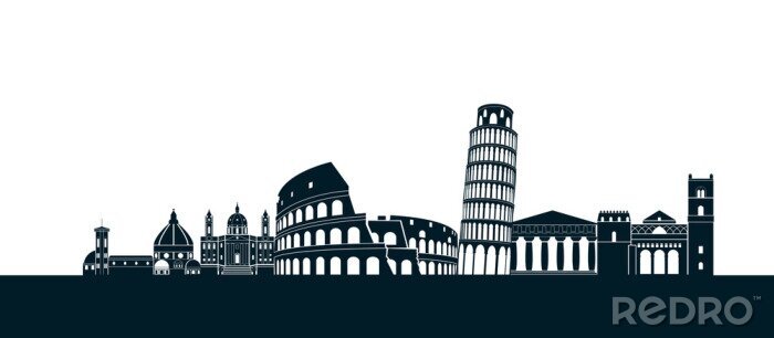 Sticker Italië silhouet Rome