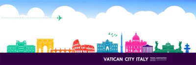 Sticker Italy travel destination grand vector illustration.