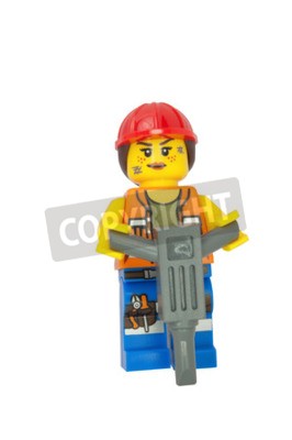 Sticker Jackhammer karakter LEGO figuur